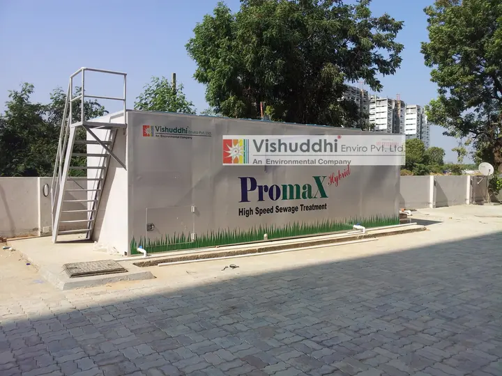 PromaX Hybrid packaged sewage treatment plant at a residential site